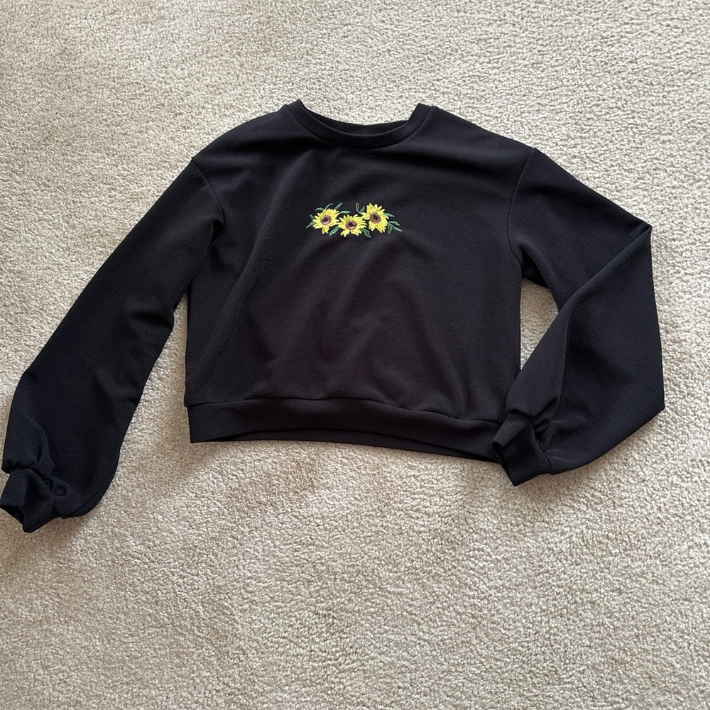Sunflower Long sleeve Crop Top
